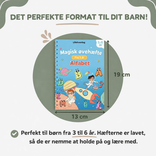 Format 13 × 19 cm til børn fra 3 til 6 år